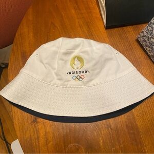 Paris 2024 Olympics Unisex Adult Bucket Hat - White/Blue Reversible